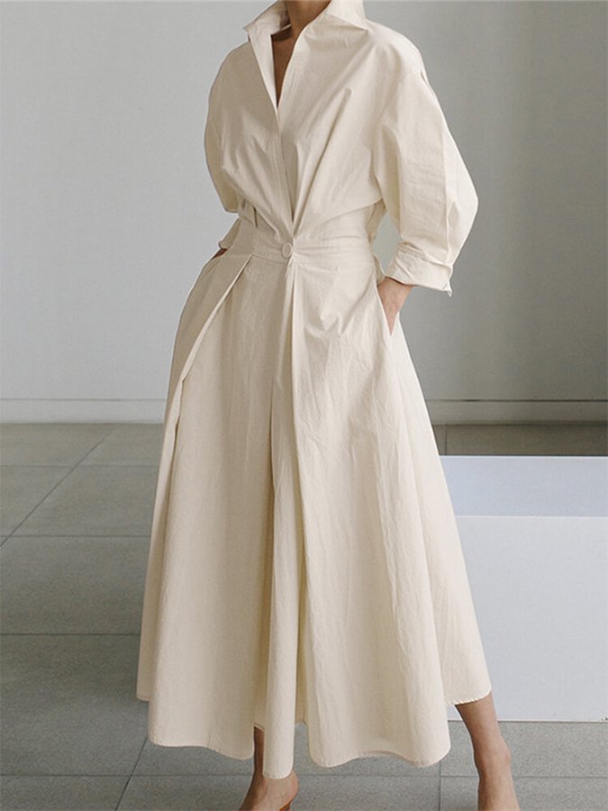 Women's A-Line Dress Lightweight Fabric Summer Elegant White Dress