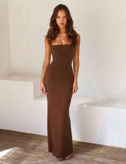 Women's Backless Bodycon Maxi Dress Polyester for Summer Cocktail Events