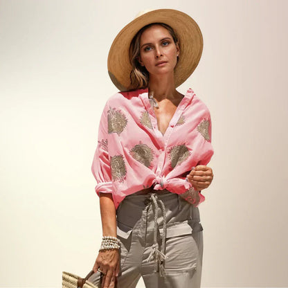 Women's Blouse Lightweight Cotton Summer Top 3