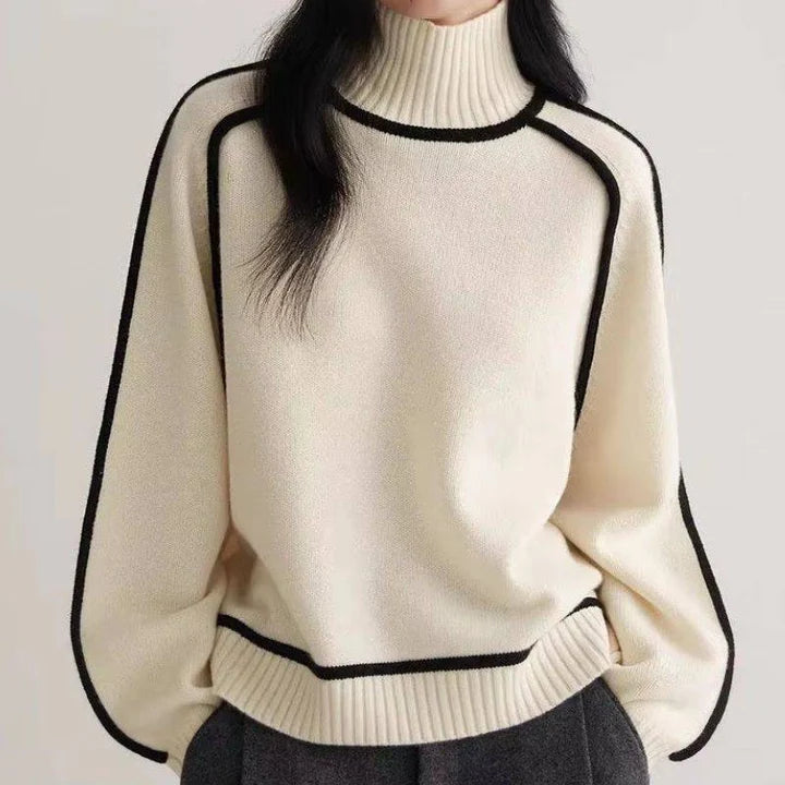 Women's Cashmere Turtleneck Sweater Black 1