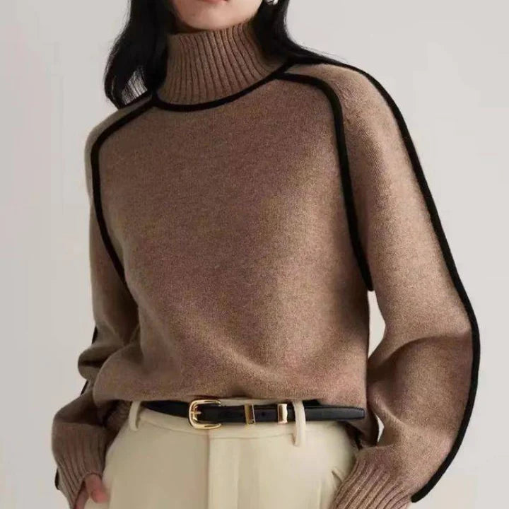 Women's Cashmere Turtleneck Sweater Black 3