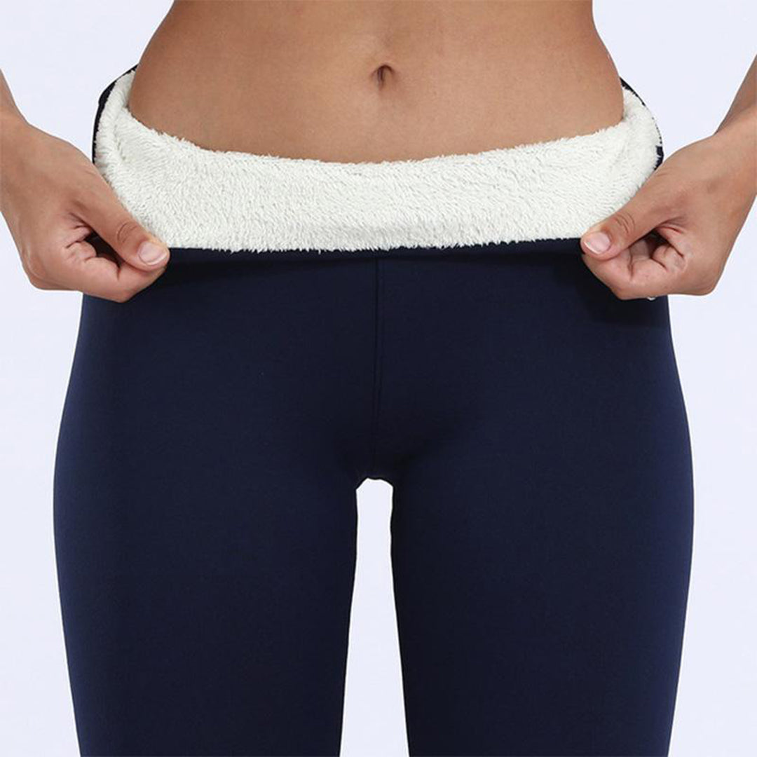 Women's Fleece Lined Leggings Cotton Blend for Winter Comfort 2