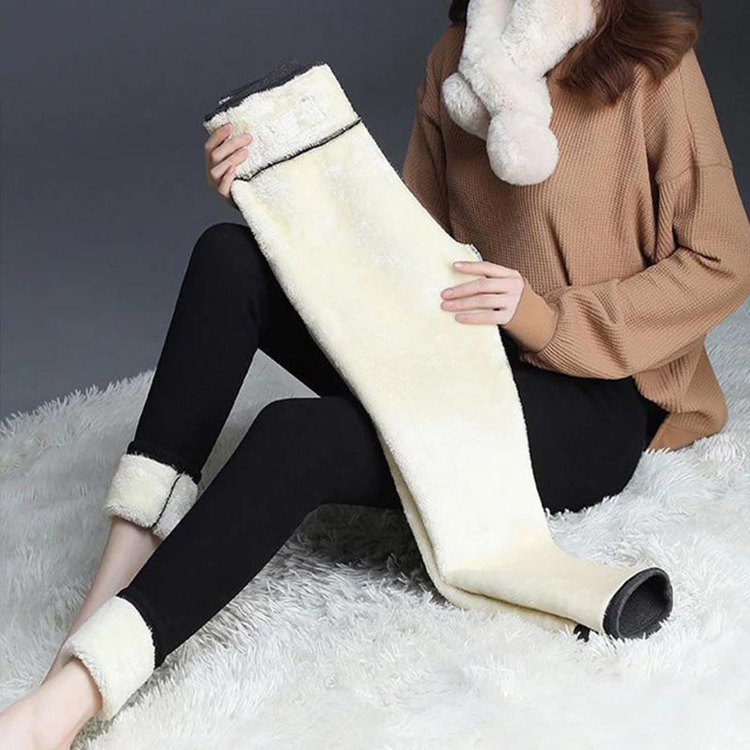 Women's Fleece Lined Leggings Cotton Blend for Winter Comfort 3