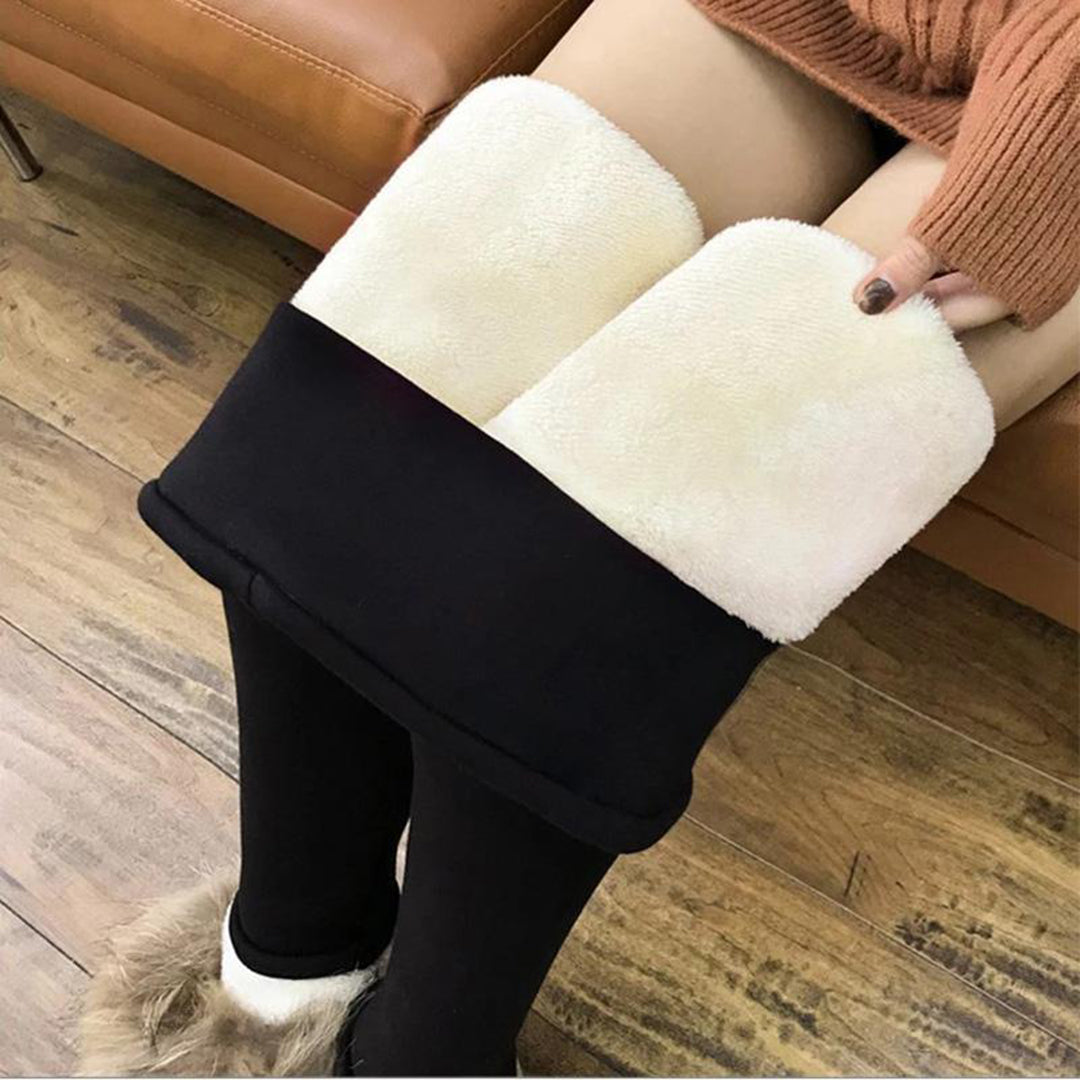 Women's Fleece Lined Leggings Cotton Blend for Winter Comfort 4