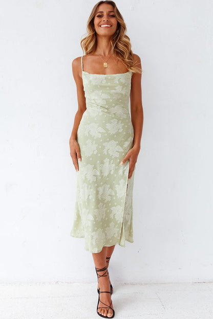 Women's Floral Cowl Neck Midi Dress Lightweight Summer Dresses 0