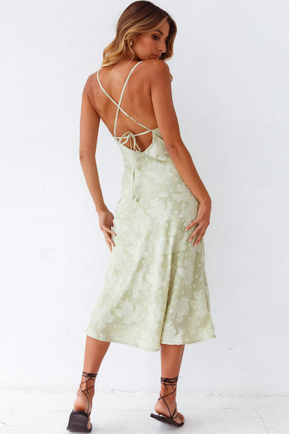 Women's Floral Cowl Neck Midi Dress Lightweight Summer Dresses 3