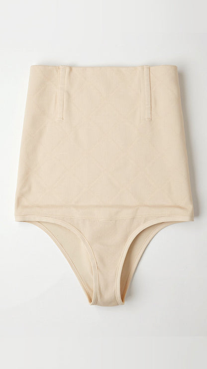 Women's High-Waisted Seamless Tummy Control Thong Nylon 2