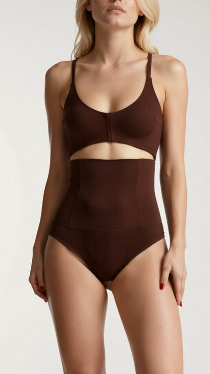 Women's High-Waisted Seamless Tummy Control Thong Nylon 3
