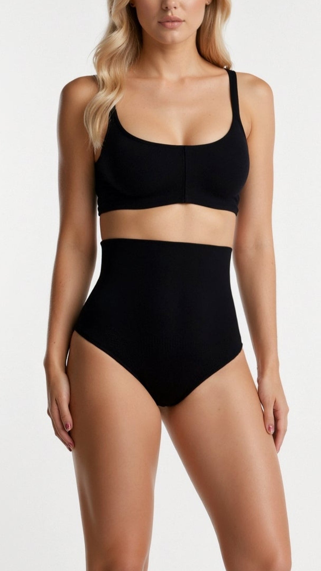 Women's High-Waisted Seamless Tummy Control Thong Nylon 6