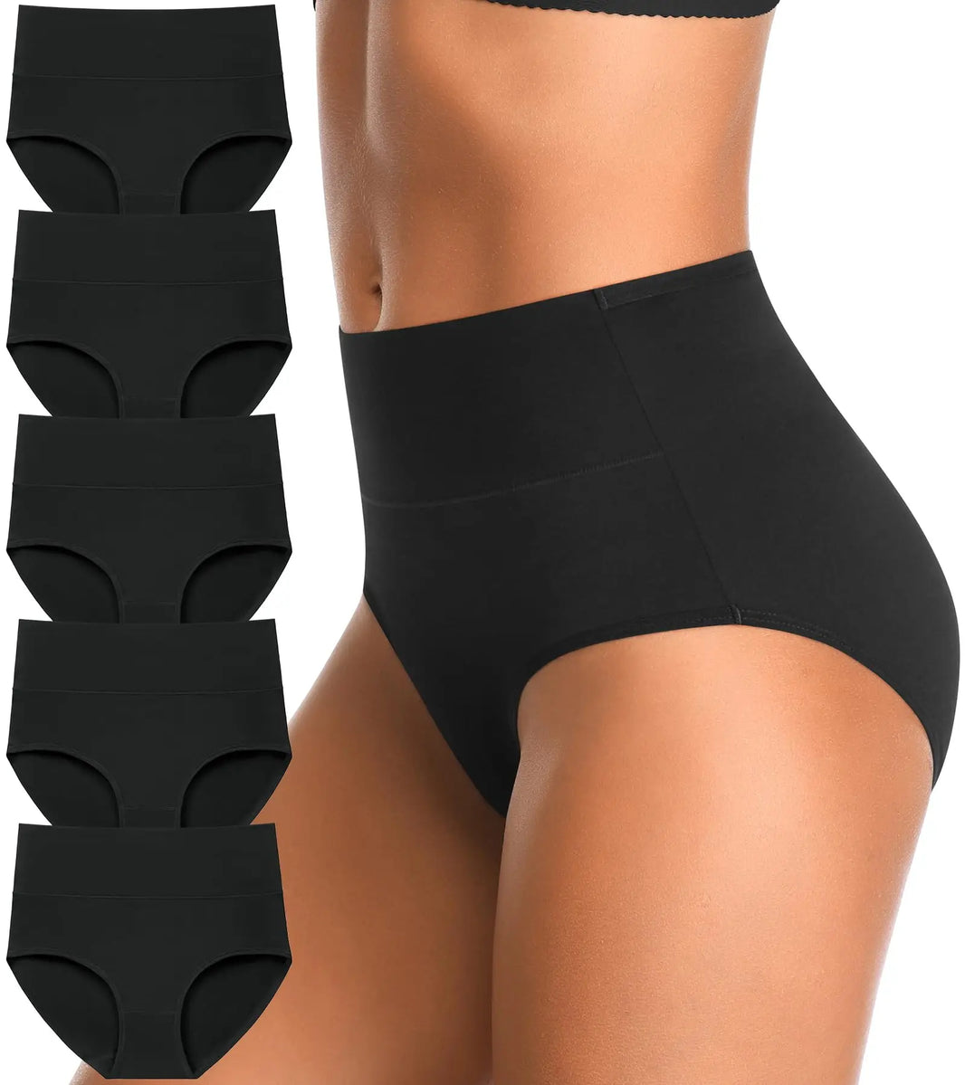 Women's High Waisted Underwear Cotton 4-Pack