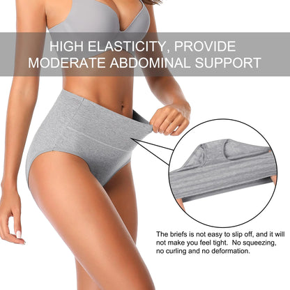 Women's High Waisted Underwear Cotton 4-Pack