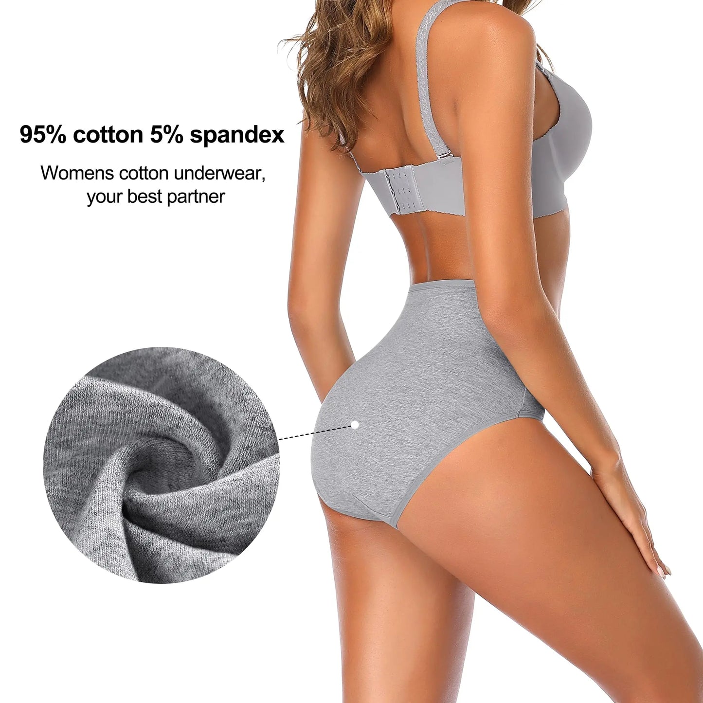 Women's High Waisted Underwear Cotton 4-Pack
