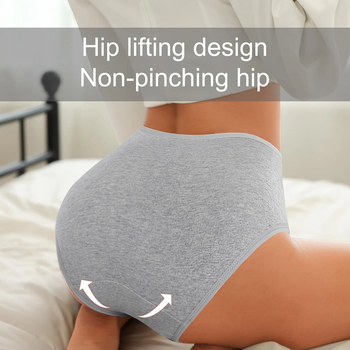 Women's High Waisted Underwear Cotton 4-Pack