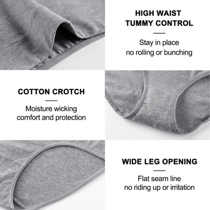 Women's High Waisted Underwear Cotton 4-Pack