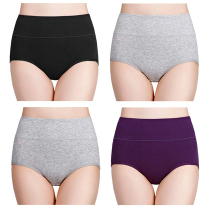 Women's High Waisted Underwear Cotton 4-Pack