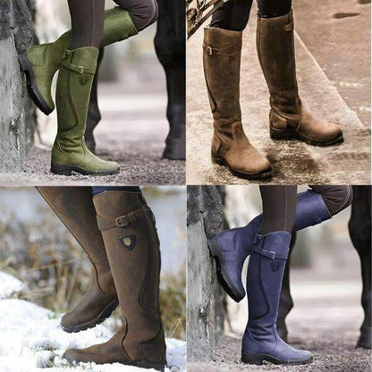 Women's Knee High Boots Waterproof Leather 1