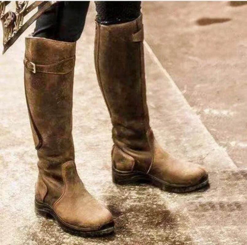 Women's Knee High Boots Waterproof Leather 4