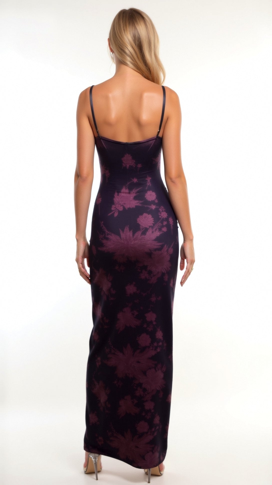 Women's Maxi Dress Chiffon Floral Bustier Style 4