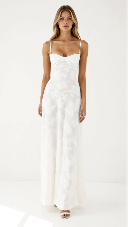 Women's Maxi Dress Floral Jacquard 3