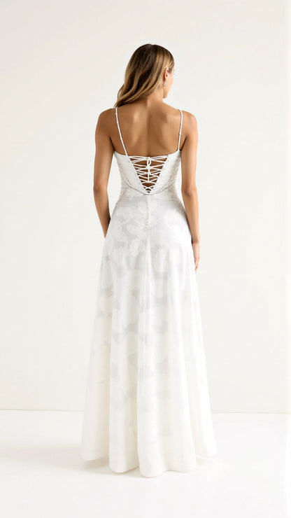 Women's Maxi Dress Floral Jacquard 4