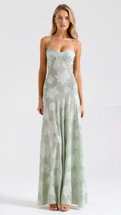Women's Maxi Dress Floral Jacquard 6