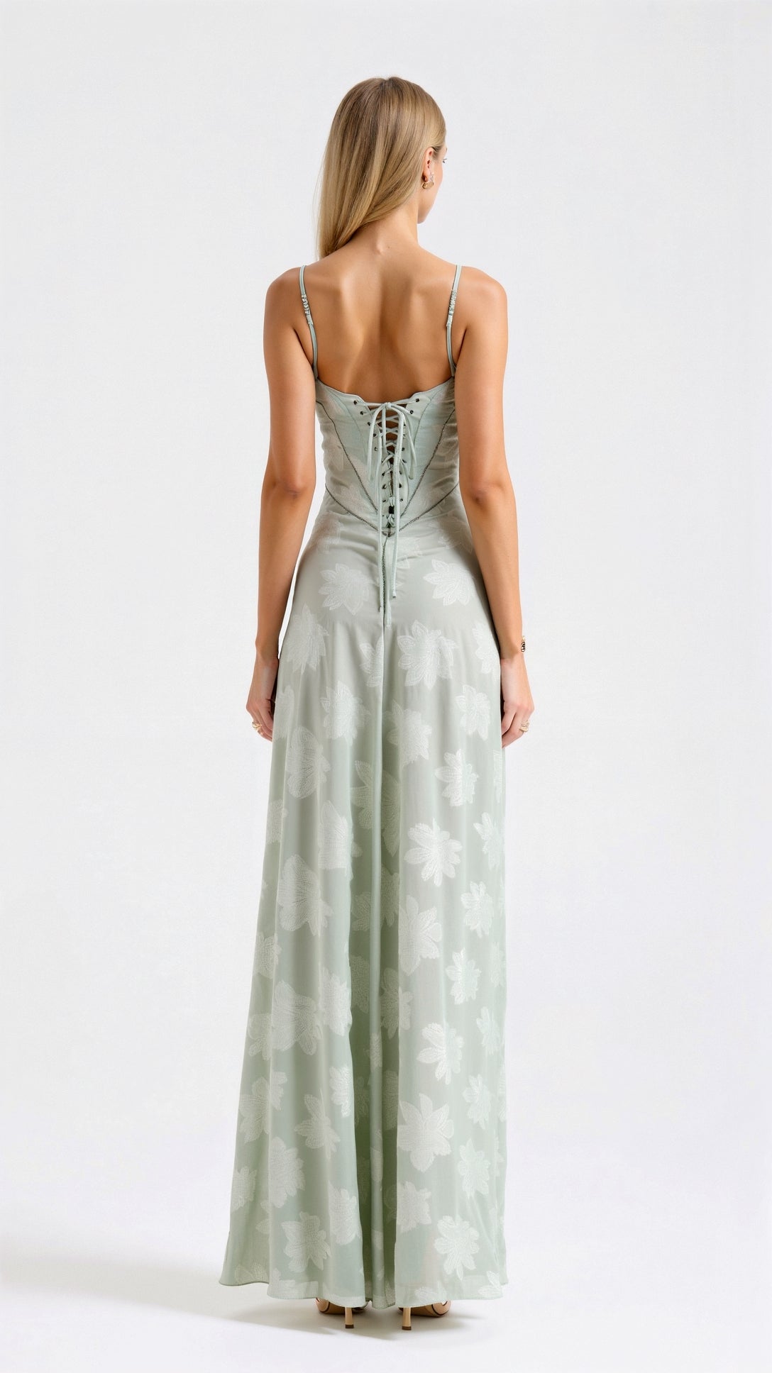 Women's Maxi Dress Floral Jacquard 7