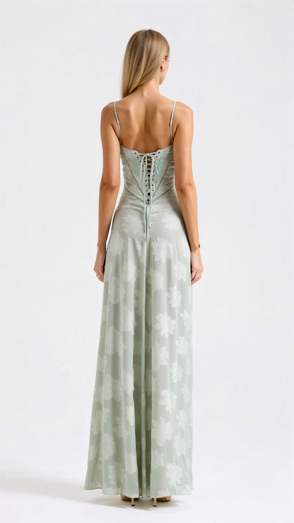 Women's Maxi Dress Floral Jacquard 7