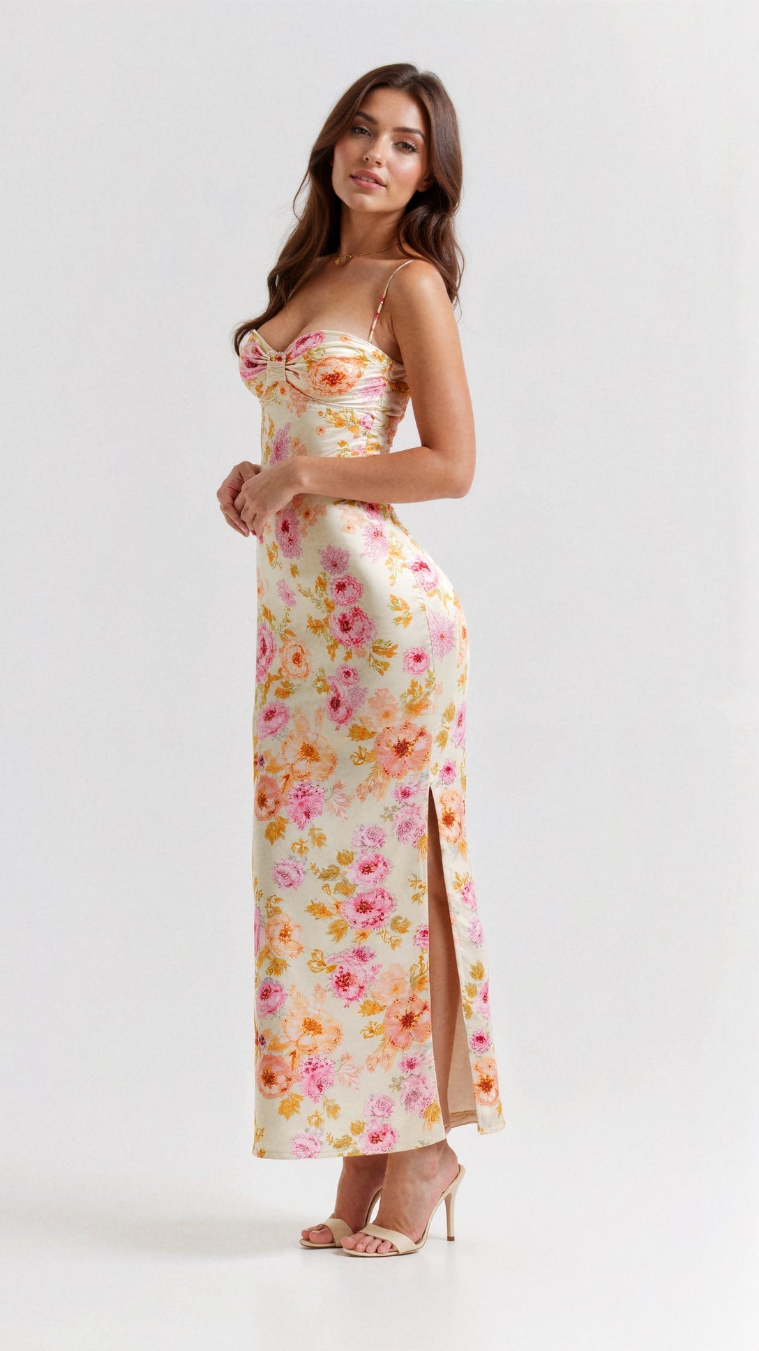 Women's Maxi Dress Floral Print Polyester 3