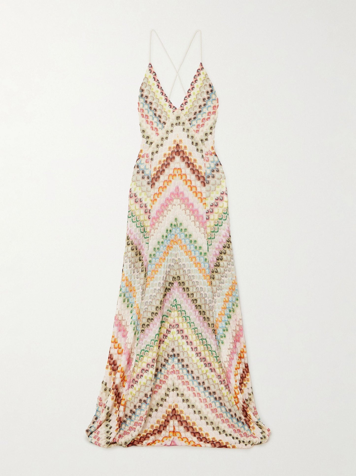 Women's Maxi Dress Knit with Colorful Herringbone Print 2