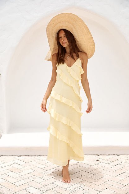 Women's Maxi Dress Polyester Ruffle Design 0