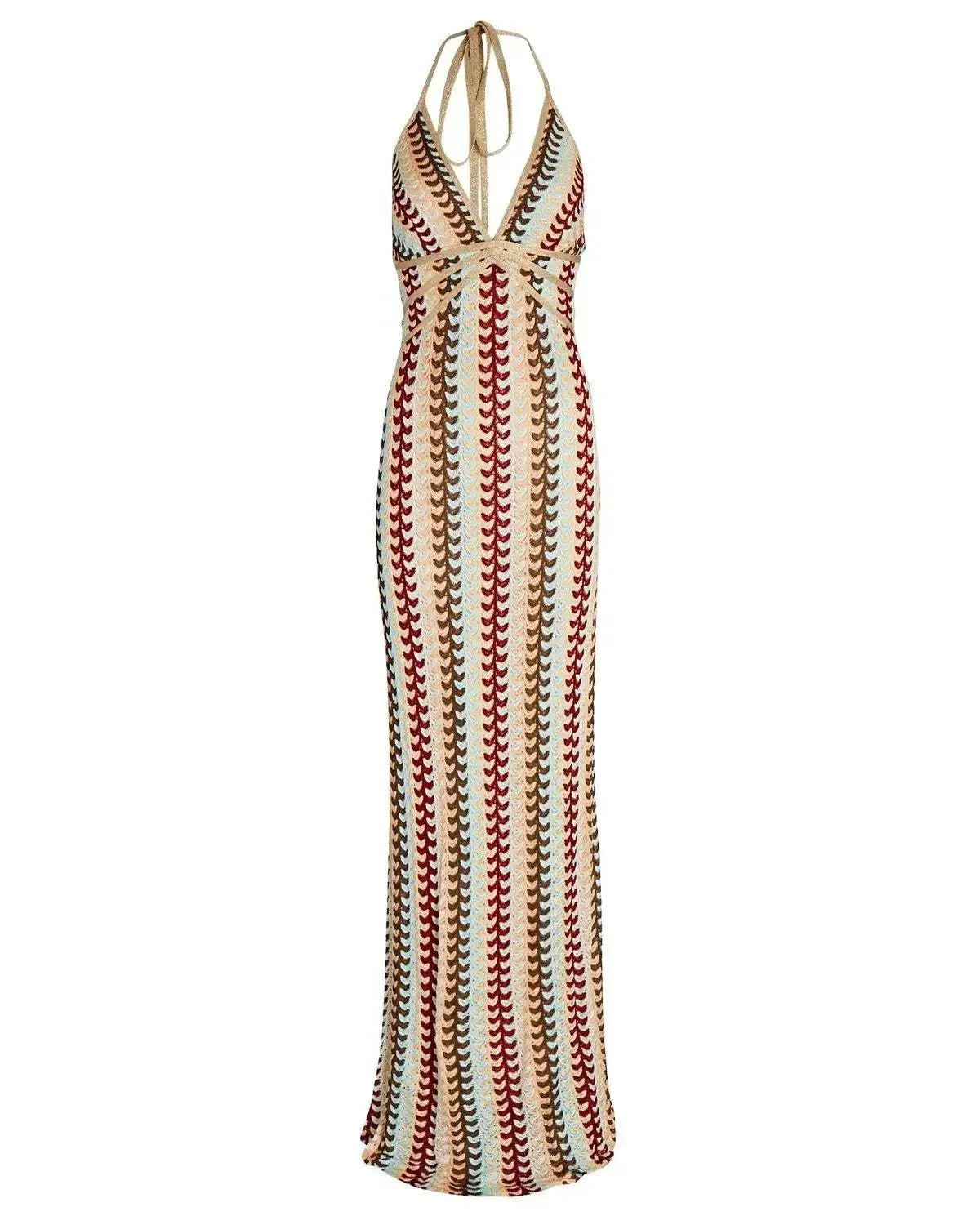 Women's Maxi Dress Viscose Deep V-Neck Summer Elegant Backless 6