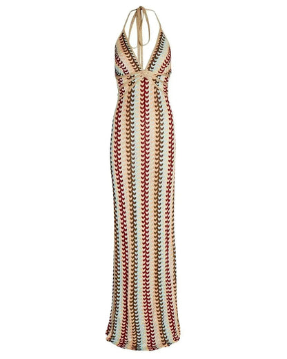 Women's Maxi Dress Viscose Deep V-Neck Summer Elegant Backless 6