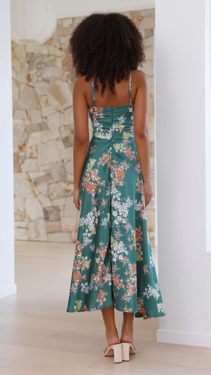 Women's Midi Dress Polyester Floral Print 3