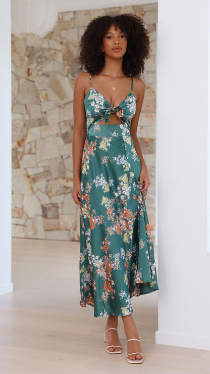 Women's Midi Dress Polyester Floral Print 4