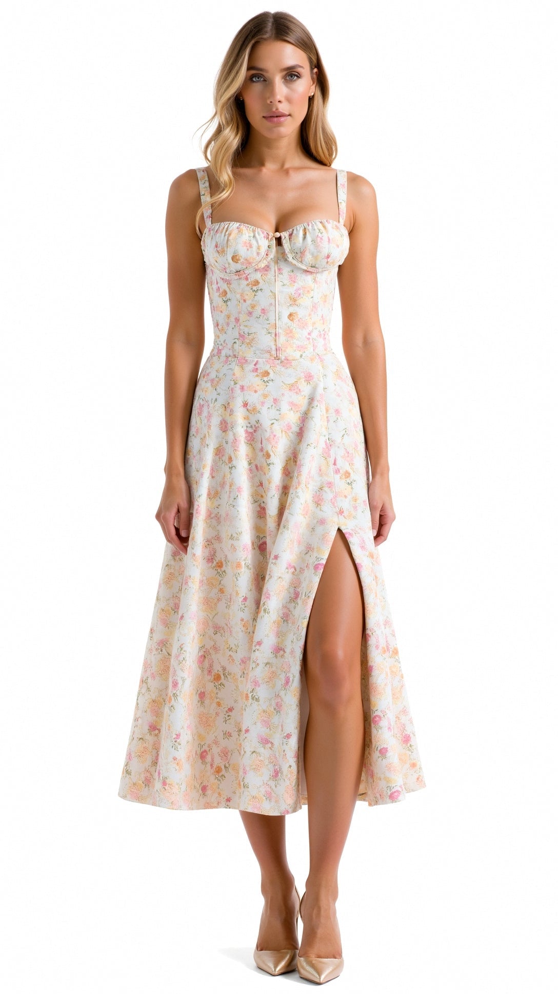 Women's Midi Dress Polyester with Slit for Summer Events 11