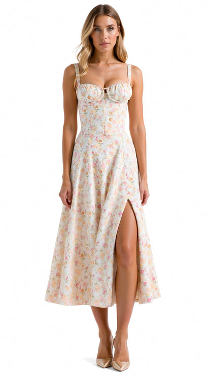 Women's Midi Dress Polyester with Slit for Summer Events 11