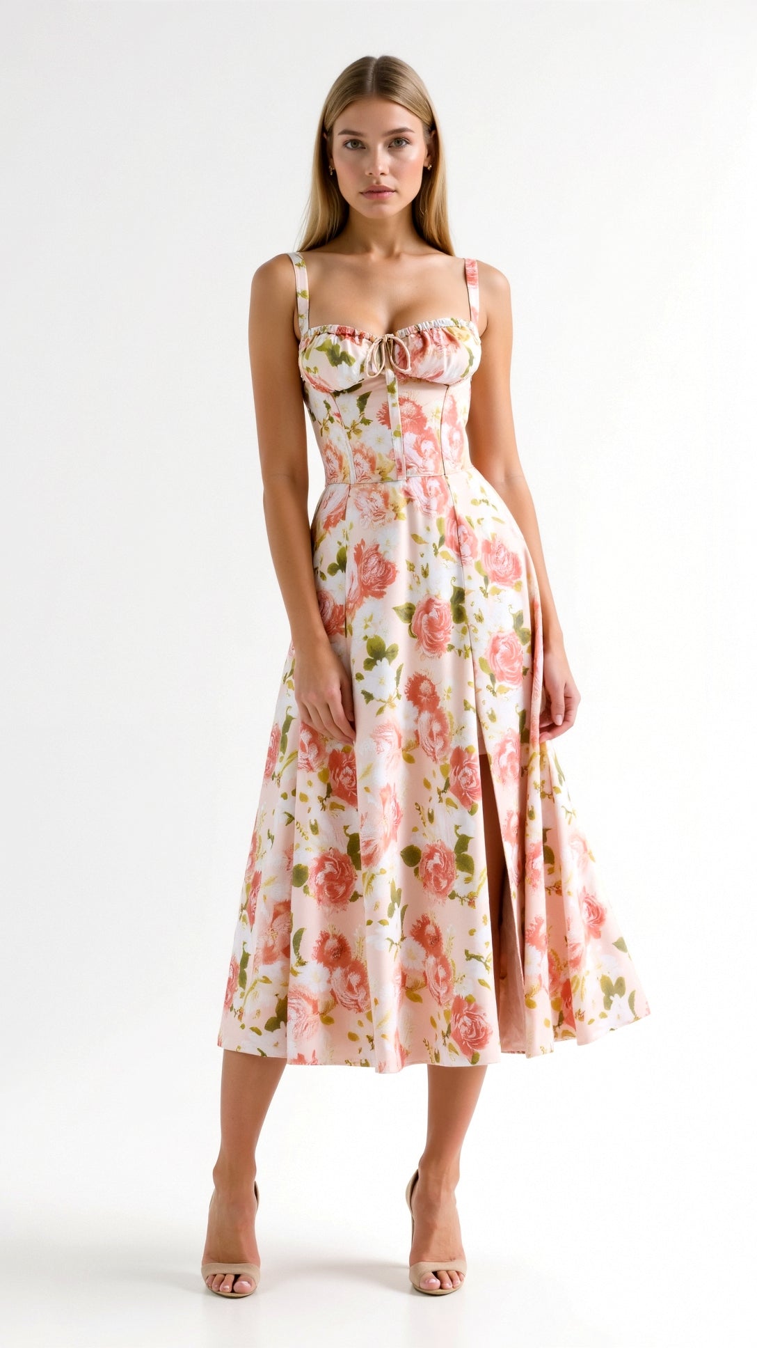 Women's Midi Dress Polyester with Slit for Summer Events 6