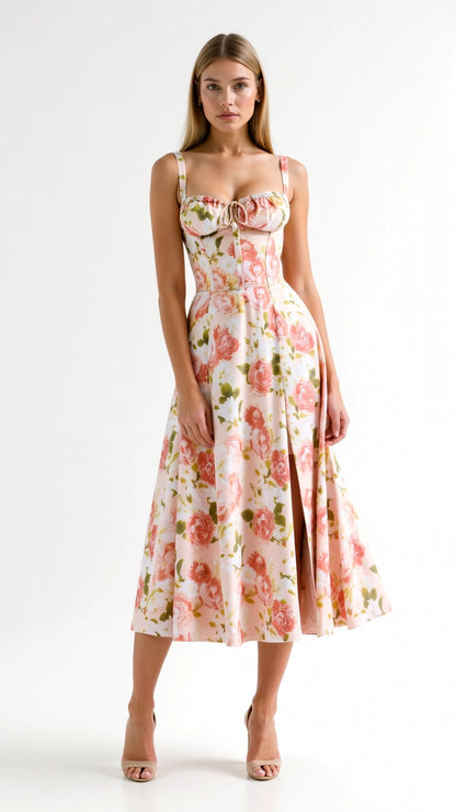 Women's Midi Dress Polyester with Slit for Summer Events 6