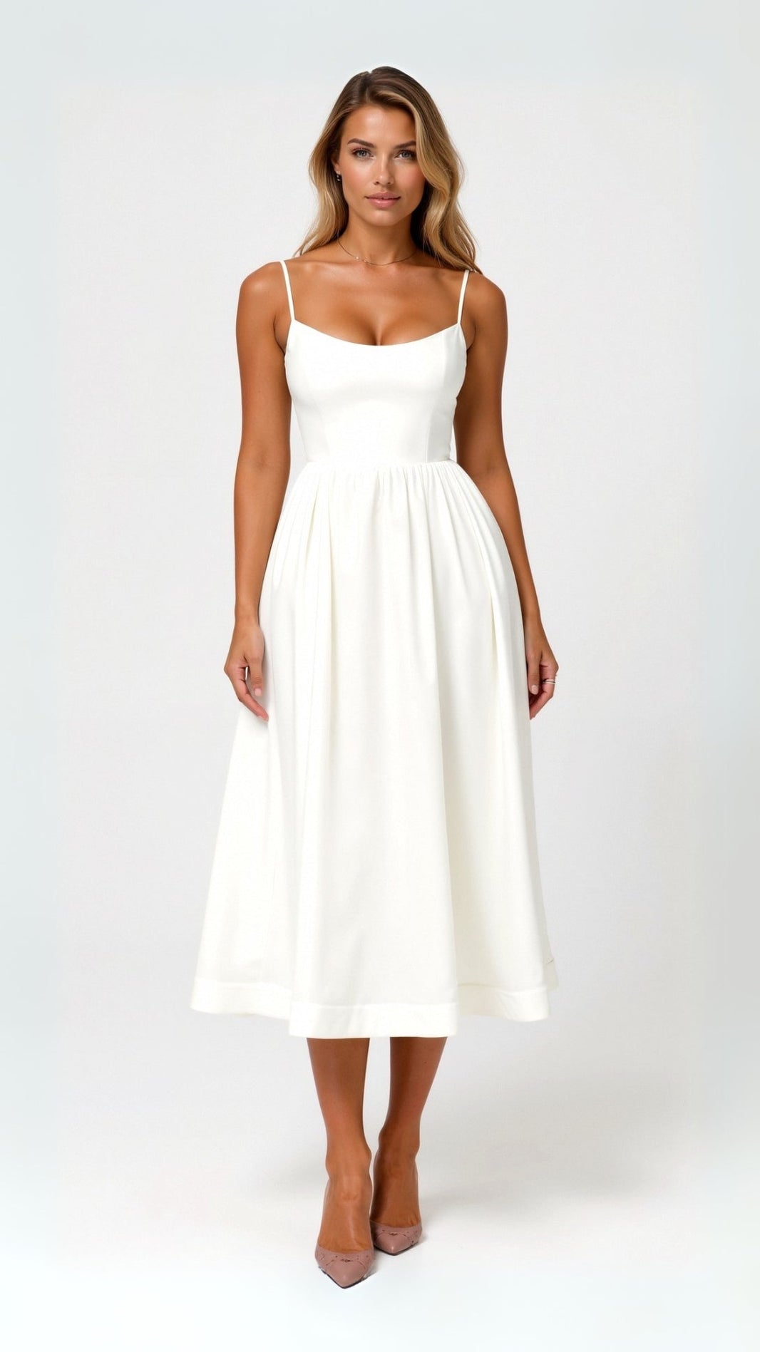Women's Midi Dress Viscose Flowing Cut for Summer Casual Outings 0