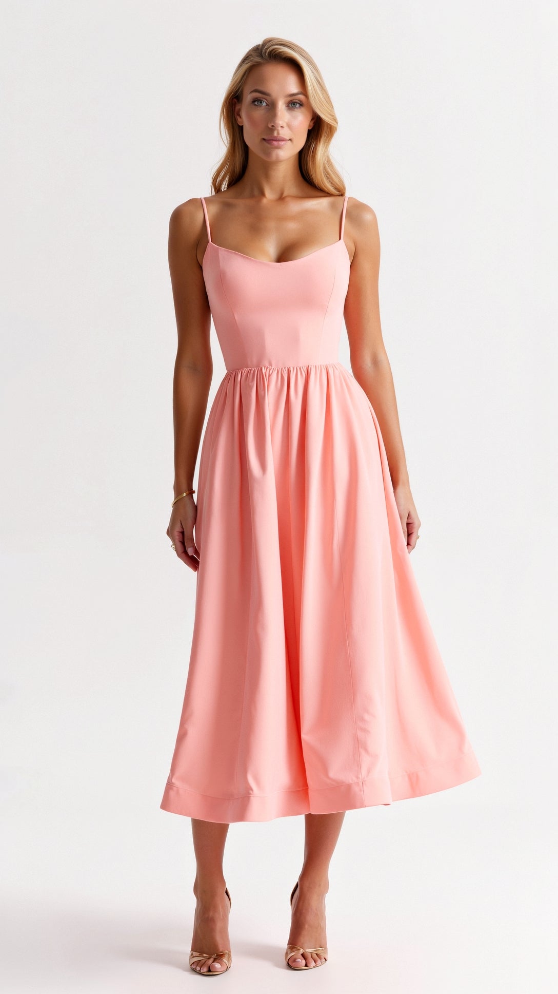 Women's Midi Dress Viscose Flowing Cut for Summer Casual Outings 3