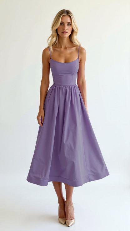 Women's Midi Dress Viscose Flowing Cut for Summer Casual Outings 7