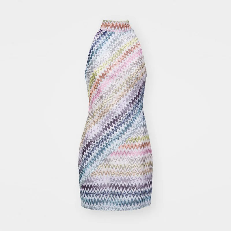 Women's Mini Dress Cotton Striped Patchwork