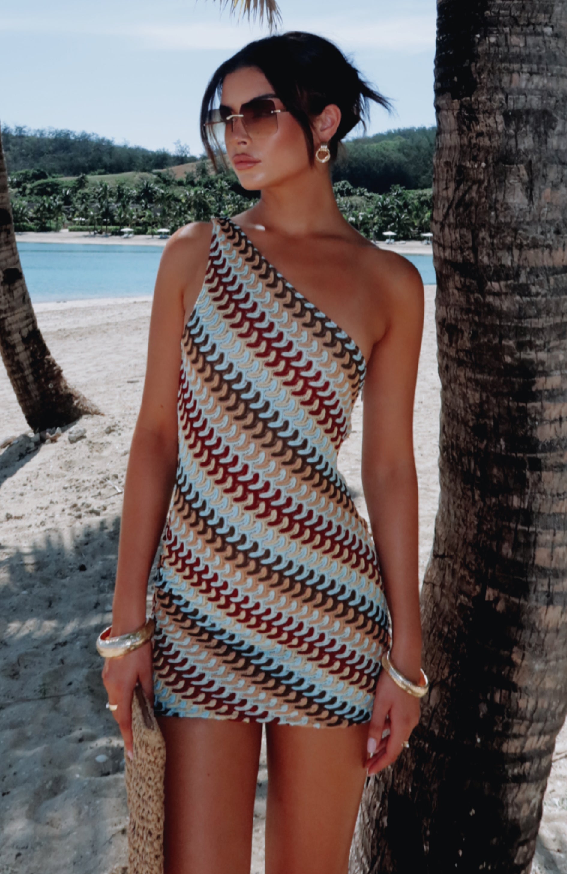 Women's One Shoulder Mini Dress Synthetic for Summer 5