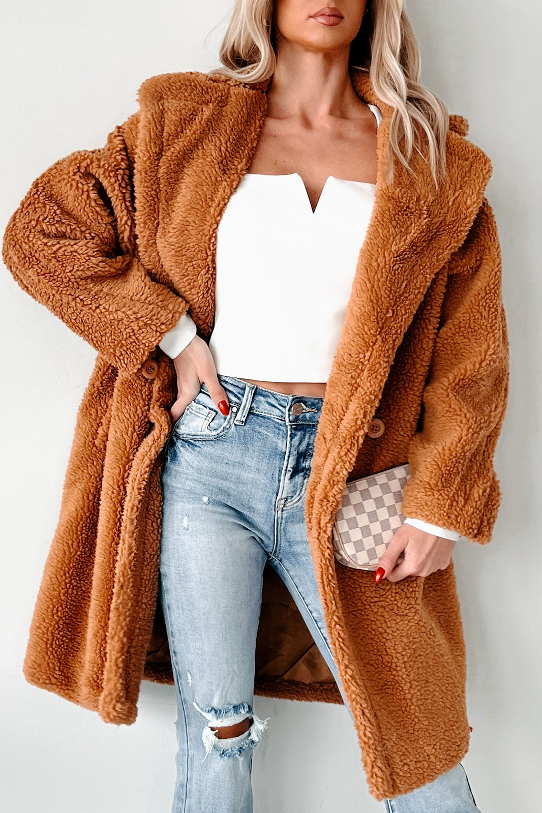 Women's Oversized Sherpa Coat Polyester - Winter Coats for Women 0