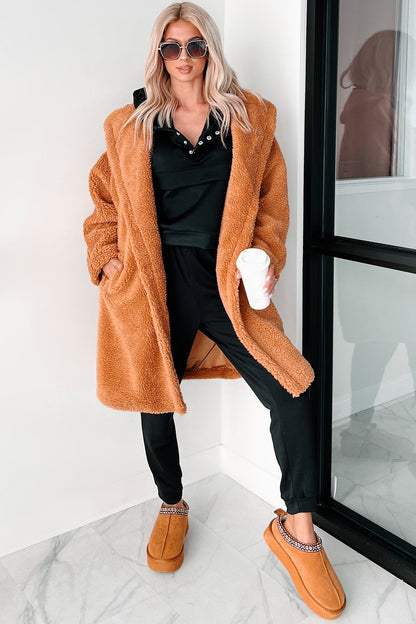 Women's Oversized Sherpa Coat Polyester - Winter Coats for Women 2