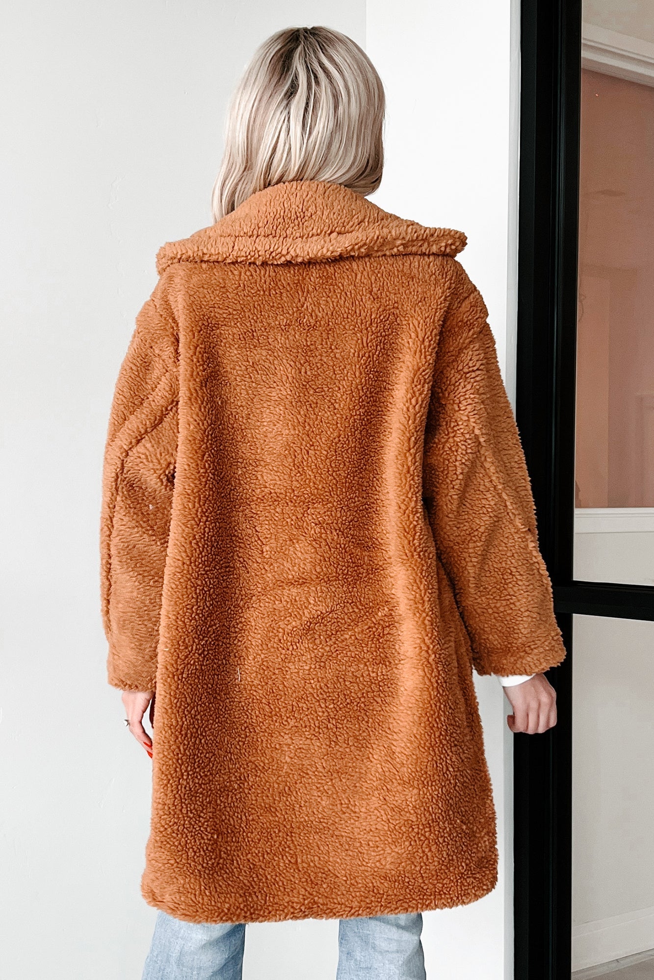Women's Oversized Sherpa Coat Polyester - Winter Coats for Women 5