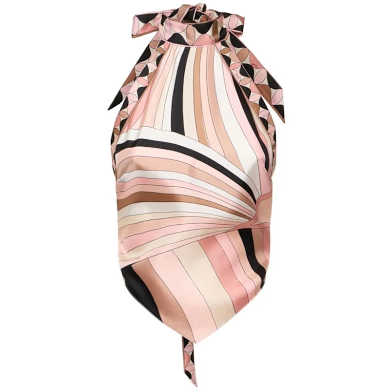 Women's Satin Skirt Set Halter Neck Summer Outfit 7
