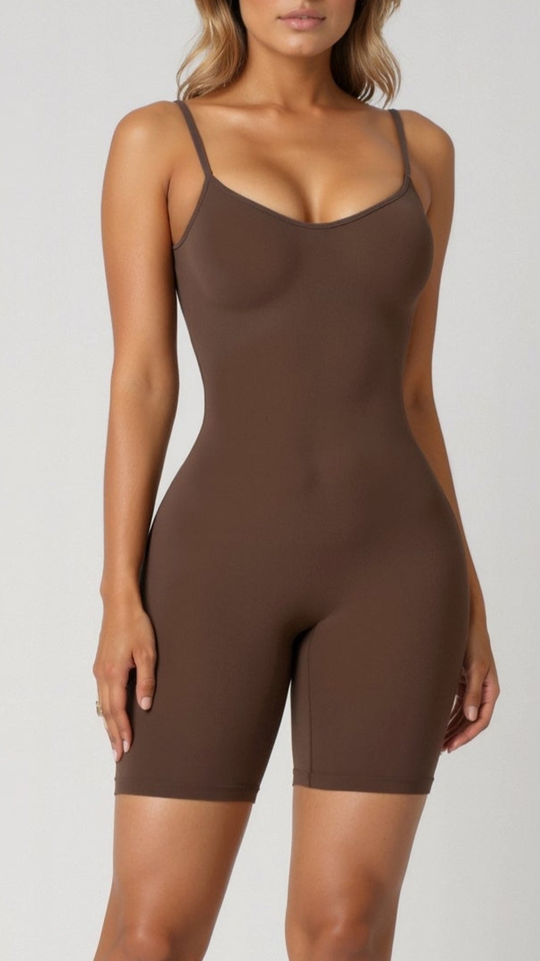 Women's Shapewear Bodysuit Compression Fabric Mid Thigh Length 0