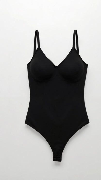 Women's Shapewear Bodysuit Nylon Spandex with V-Neck and Seamless Design 2