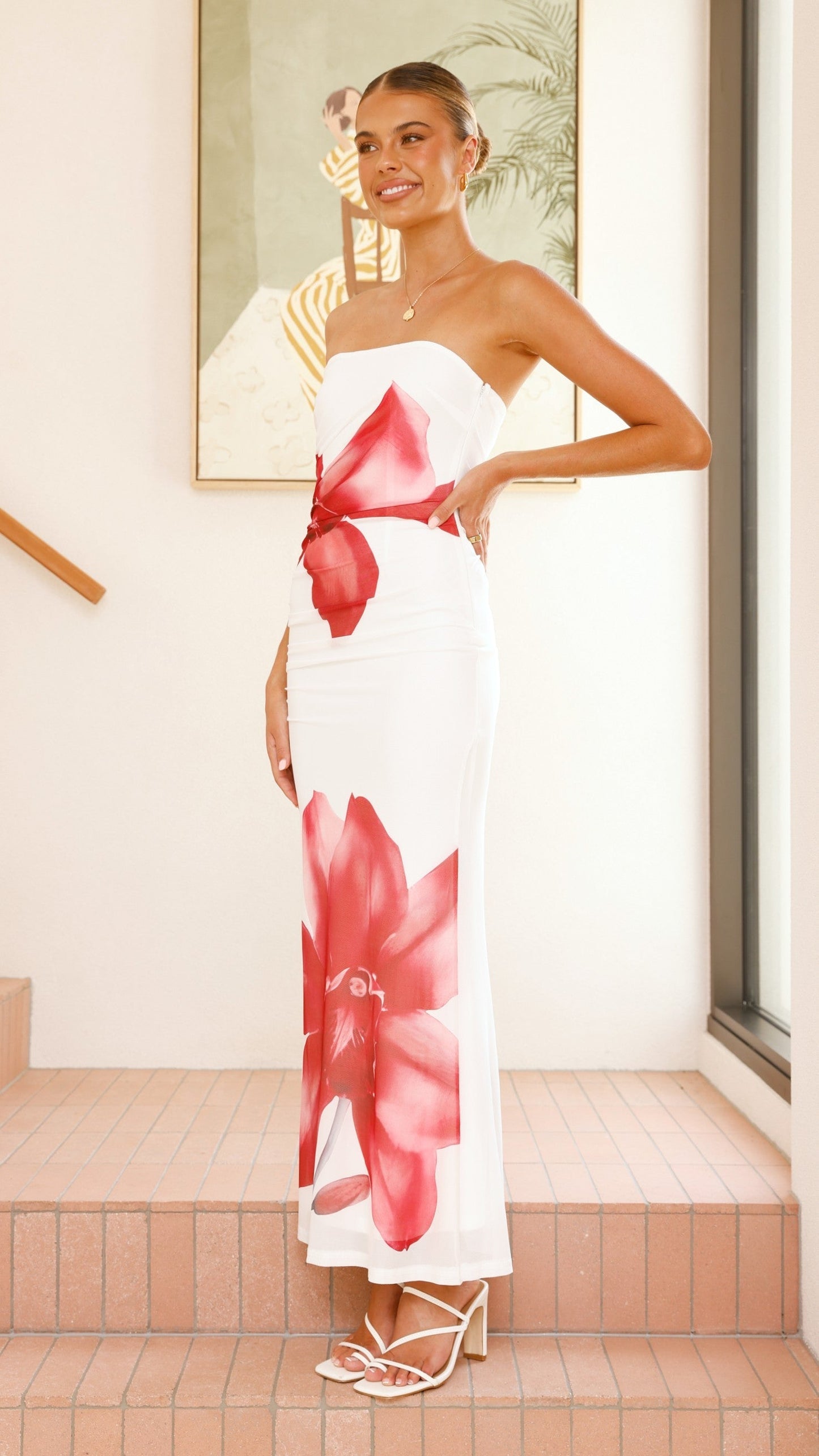 Women's Strapless Maxi Dress Polyester 3